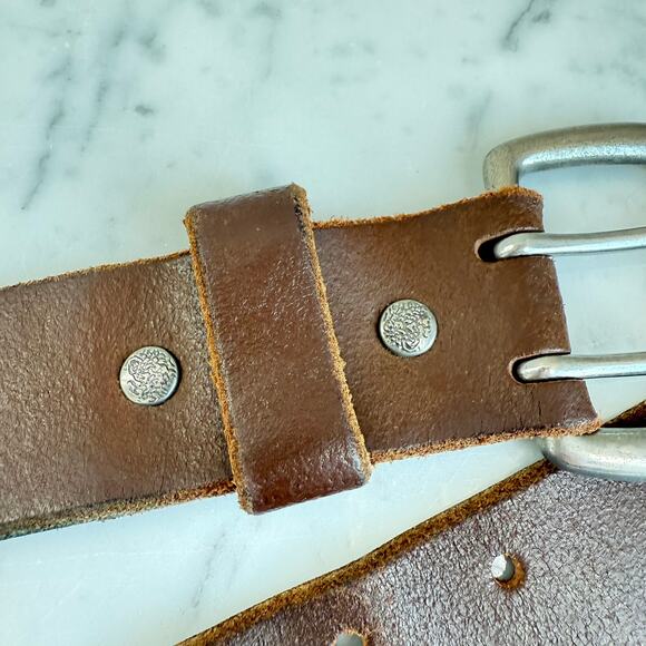GAP Brown Leather Belt Men’s Size 38 Made in USA - Picture 3 of 6